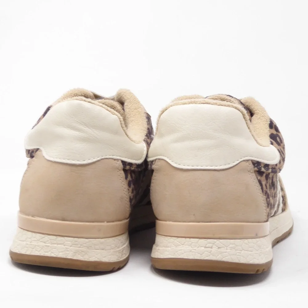 DV Dolce Vita Women Jammy Sneaker Tan Leopard Print Lace Up 8.5